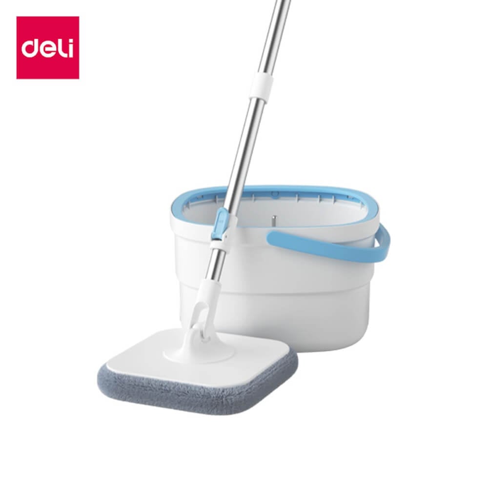 ชุดถังปั่นพร้อมไม้ม็อบ DELI VS1015-WH-01 สีฟ้า_8